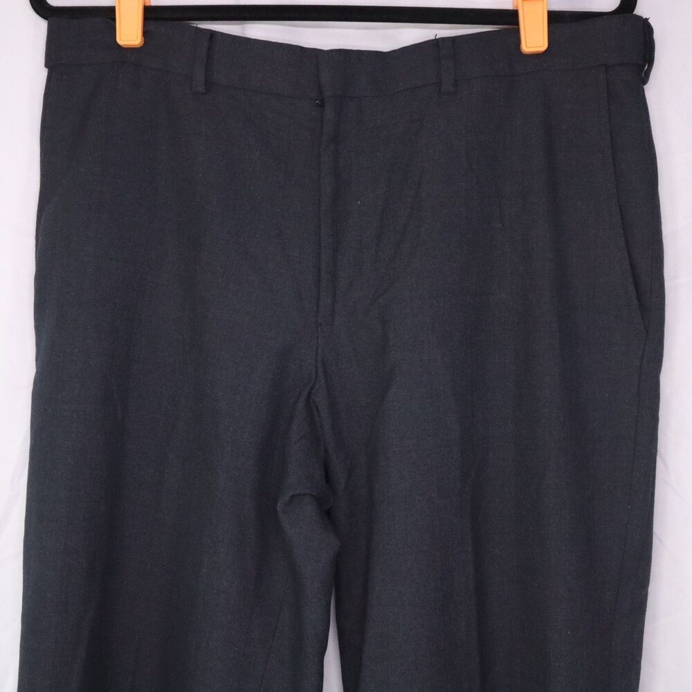 Bert Pulitzer Black Dress Slacks Pants Mens Size 36x30 Flat Front